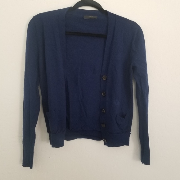 J.Crew Merino Wool V Neck Long Sleeve Cardigan Sweater Top - Picture 4 of 6
